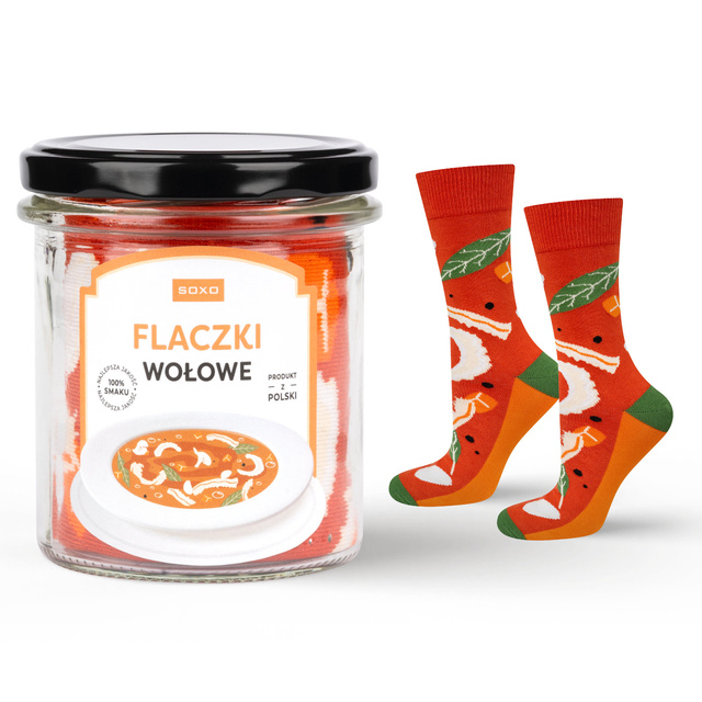 Bunte SOXO GOOD STUFF Herrensocken mit lustigem Baumwollhonig im Glas