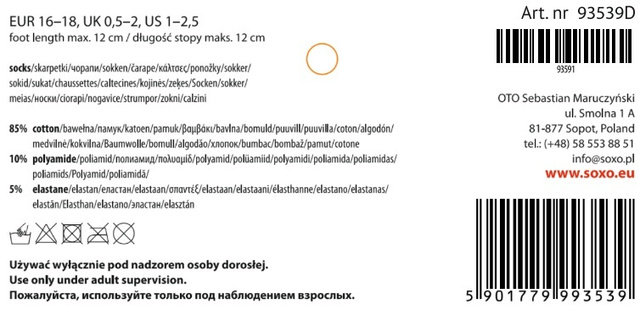 Skarpetki niemowlęce fioletowe SOXO