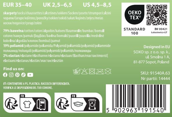 Herrensocken | Damen bunt SOXO | Kalte Füße in einem Geschenkpaket für Ihn | für Sie