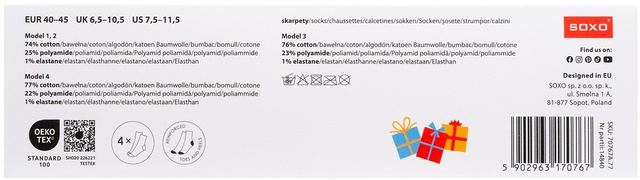 4 Paar von lustigen Socken mit Weihnachtsmotiv in einzigartiger Verpackung | Herrensocken | SOXO