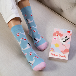 Lange Damensocken SOXO mit einem Storch