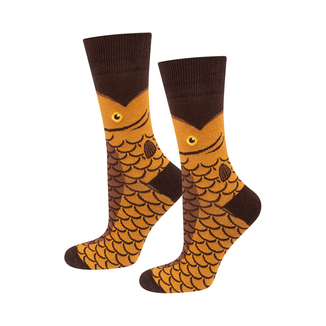 Herren Farbige Socken SOXO geräucherte Forelle in einer Schachtel