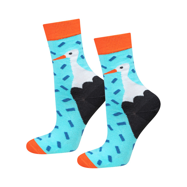 Lange Damensocken SOXO mit einem Storch