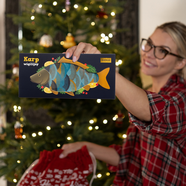 SOXO men's socks Christmas carp