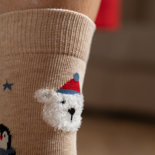 1 Paare von lustigen Socken mit Weihnachtenmotiv in einzigartiger Verpackung | Damen-/Herrensocken | SOXO