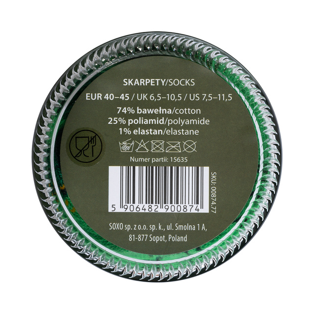 Men's | Women's colorful SOXO GOOD STUFF pickled cucumbers in a jar funny cotton socks for Him | for Her Unisex