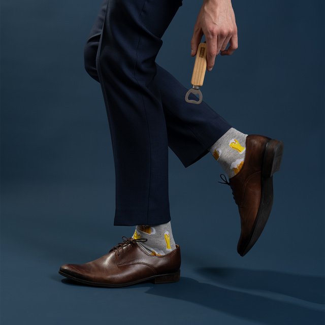 Men's Socks Set SOXO Cheers – 2 pairs and a bottle opener