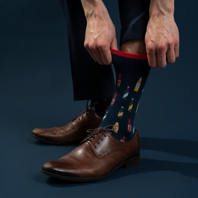 Men's Socks Set SOXO Cheers – 2 pairs and a bottle opener