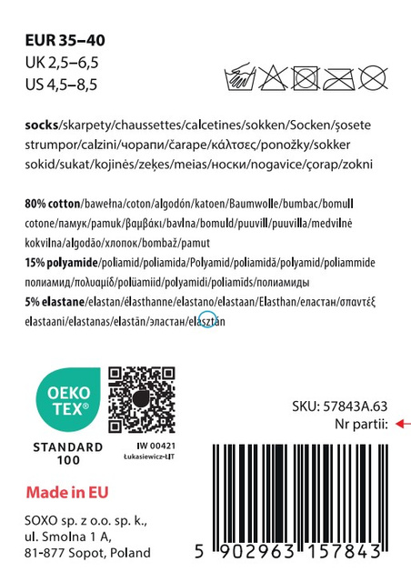 Colorful SOXO GOOD STUFF socks cotton, Grandma, perfect for a gift with Polish inscriptions