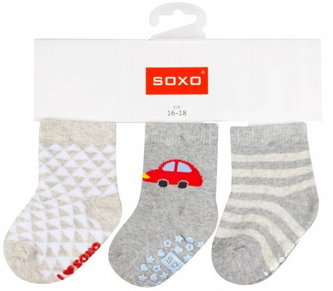 Bunte Set 3x Babysocken SOXO Geschenk