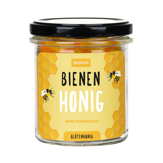 Bunte SOXO GOOD STUFF Herrensocken mit lustigem Baumwollhonig im Glas