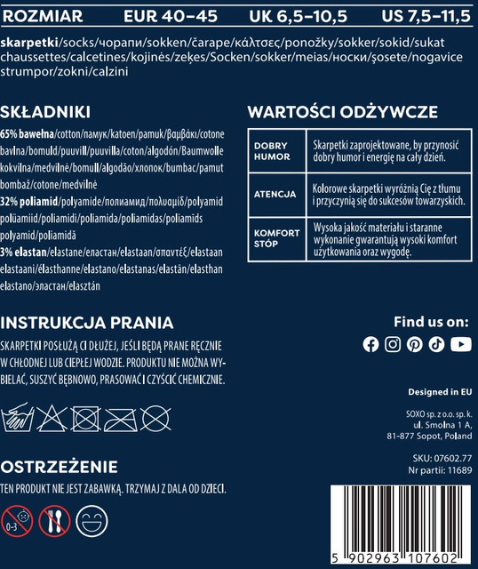 Skarpetki Ryba po Grecku