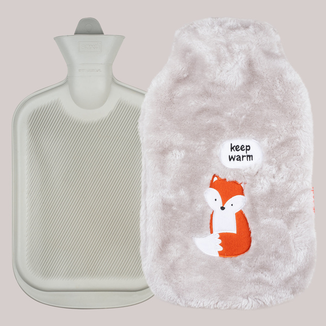 Gray hot water bottle SOXO keep warm heater