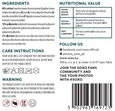 Men's Socks | Women's SOXO GOOD STUFF mushroom soup in a can, cheerful, colorful as a gift for Him | for Her Unisex