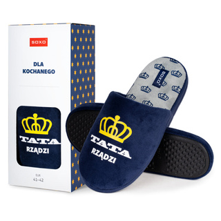 Herren Hausschuhe für Papa SOXO mit polnischen Untertiteln in einer Geschenkbox