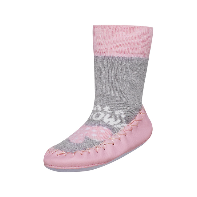 Kapcie SOXO ze skórzaną podeszwą - mała szefowa