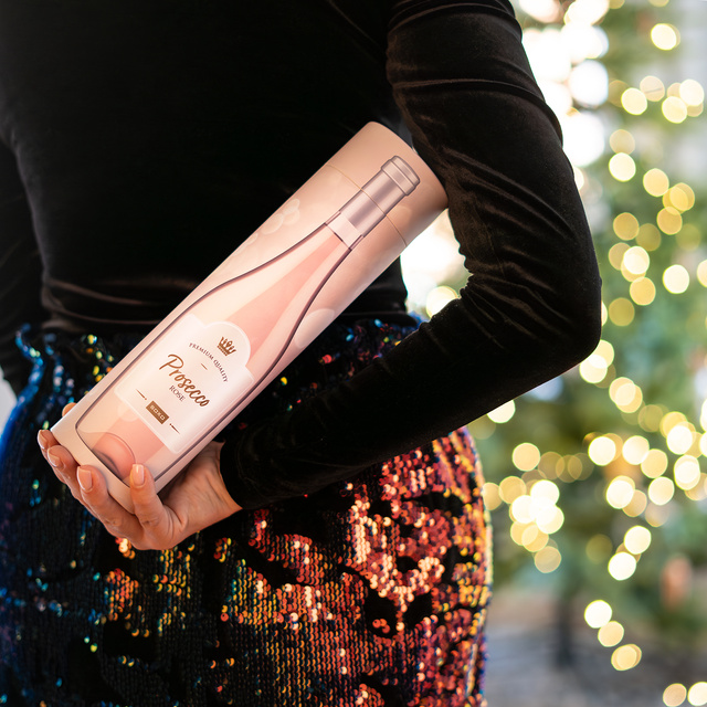 3 Paar von lustigen Socken mit Proseccomotiv in einzigartiger Verpackung | Damensocken | SOXO