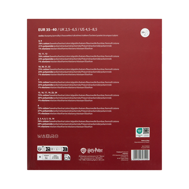 Geschenkset mit Socken Harry Potter 24er-Pack