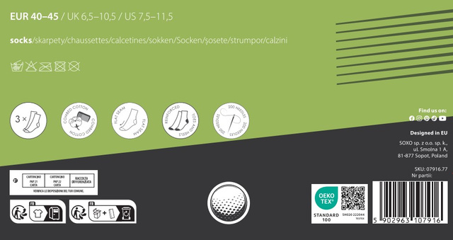 Socken mit Golf-Motiv 3er-Pack