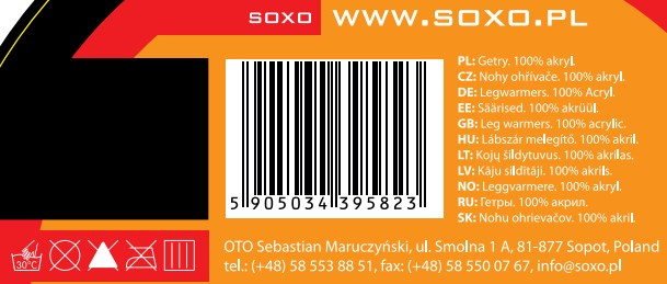 Getry damskie szare SOXO krótkie