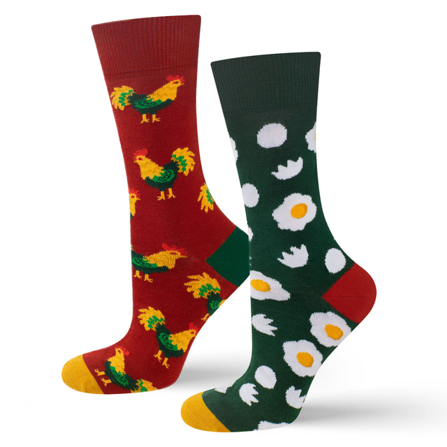 Men's colorful SOXO GOOD STUFF socks hen