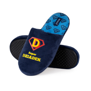 Herrenpantoffeln mit der Aufschrift super Großvater in einer Geschenkbox SOXO