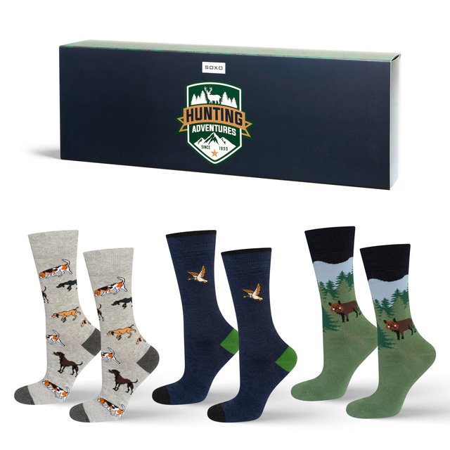 Bunte SOXO Jagd-Socken für Männer - 3 Paar