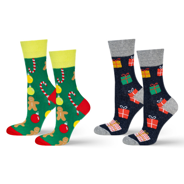 Set mit 2x Herrensocken mit Weihnachtsmotiv | SOXO