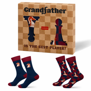 Men's Socks SOXO Chess for Grandpa - 2 Pairs