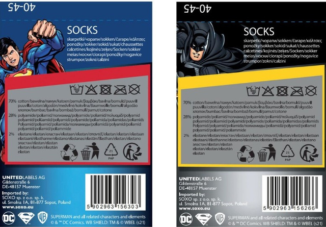 Skarpetki Batman i Superman DC Comics 2-pak