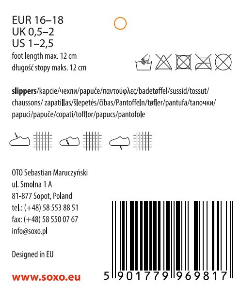 Kapcie niemowlęce SOXO ze słoneczkiem