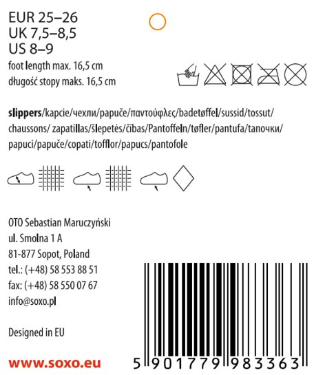 Kapcie SOXO ze zdjęciem zwierzaka