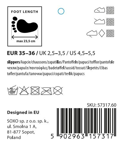 SOXO women's soft pink slippers in gift box with stickers