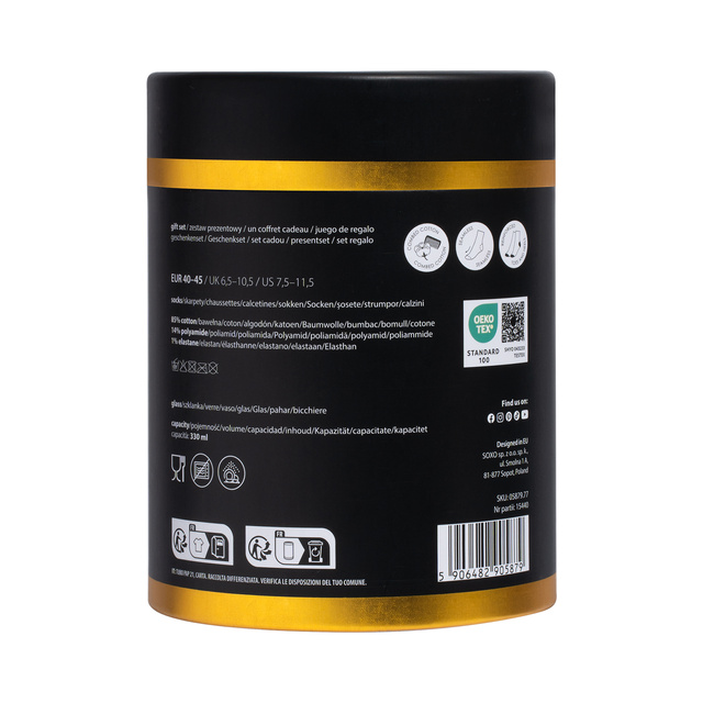 1 Paar von lustigen Socken in Glas mit Whiskymotiv | Herrensocken | SOXO