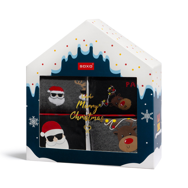 Soxo men's gift set | 2x Christmas Socks | 2x Christmas boxer shorts | gift for Santa Claus | for him | Fun set