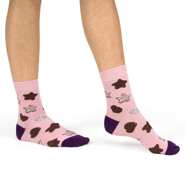 Women's SOXO GOOD STUFF socks gingerbread in frosting