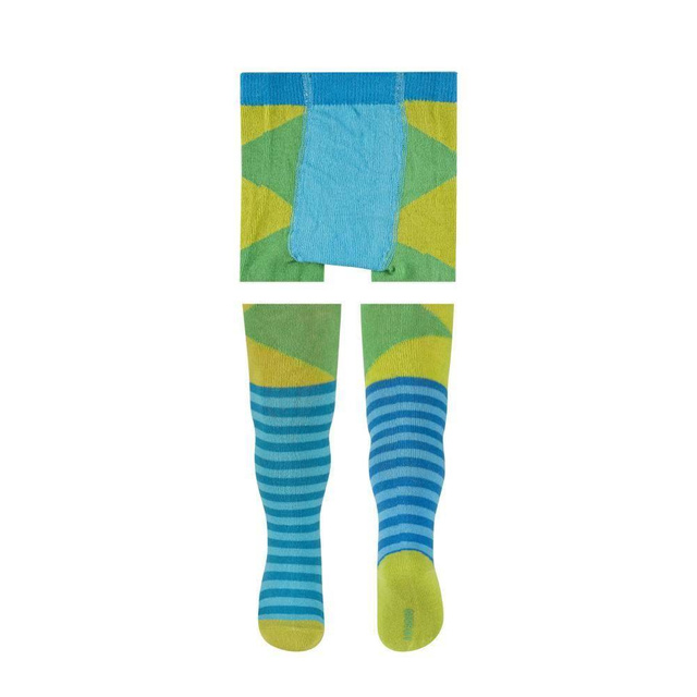 Colorful SOXO baby tights with a pattern