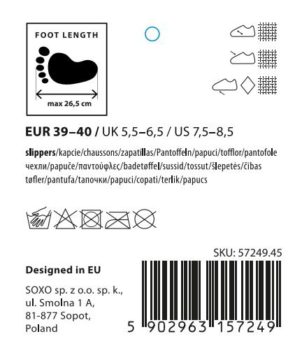 SOXO women's soft beige slippers in gift box with stickers