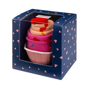 Set of 2x Women's SOXO cupcake socks in a fun gift pack