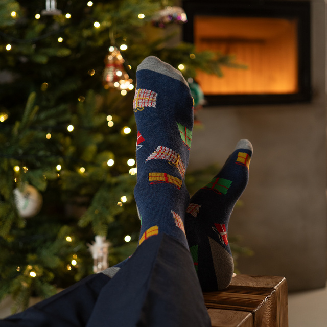 Set mit 2x Herrensocken mit Weihnachtsmotiv | SOXO