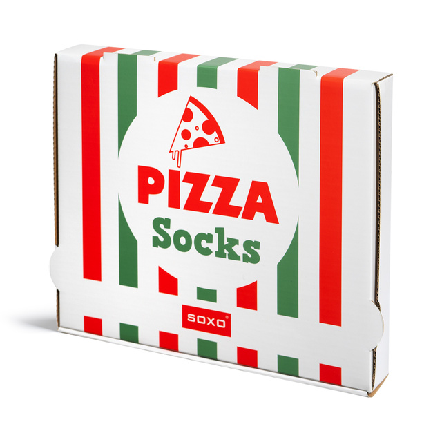 Bunte Set 4x Damen socken SOXO pizza 
