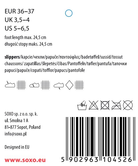 Kapcie baleriny damskie SOXO z kokardką