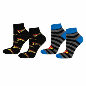 2er Set Bunte kurze Socken SOXO Superman DC COMICS Baumwollsocken