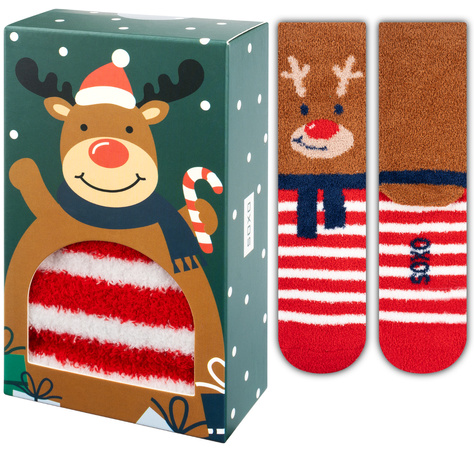 Women's Colorful SOXO Christmas Reindeer Socks