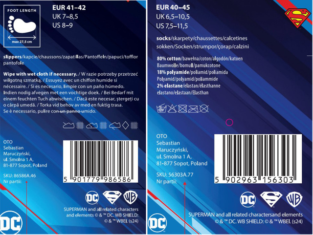 Superman Hausschuhe und Socken für Herren Geschenkideen für Herren SOXO Authentisches Produkt lizenziert von Warner Bros DC Comics