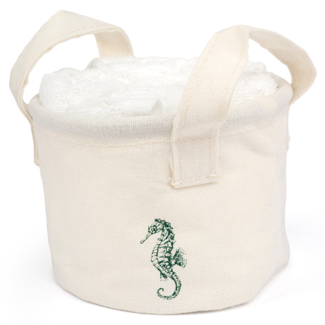 Set of 6x MOMO WAY towel in basket seahorse