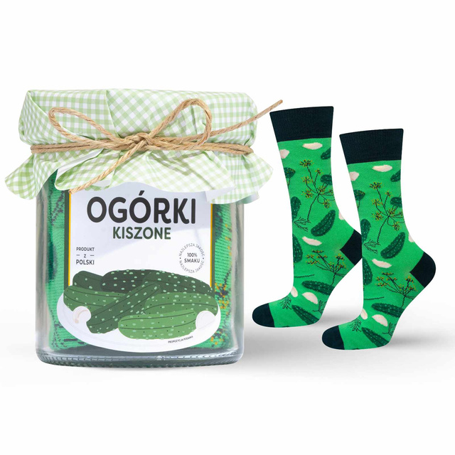 Bunte Herrensocken SOXO GOOD STUFF eingelegte Gurken im Glas