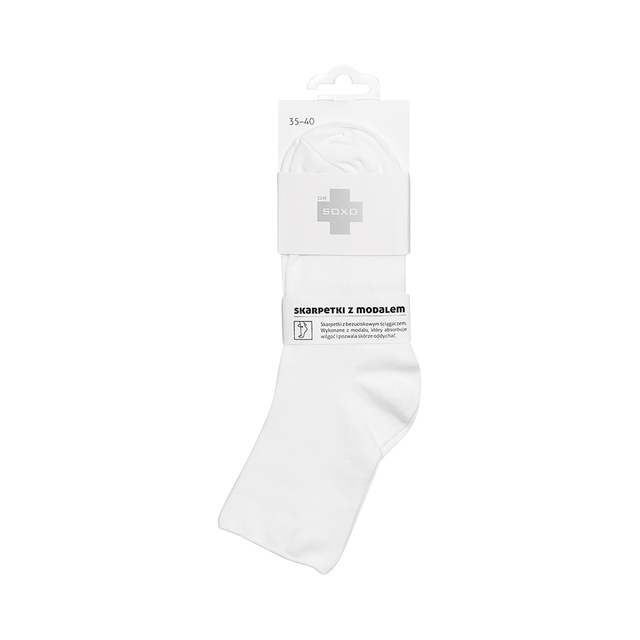 Women's white DR SOXO socks