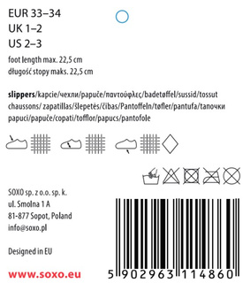 Kapcie różowe SOXO z podeszwą TPR, korona