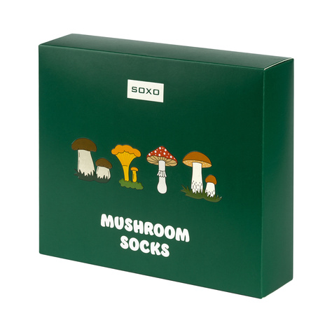 Set of 4x SOXO women's socks mushrooms in a pack